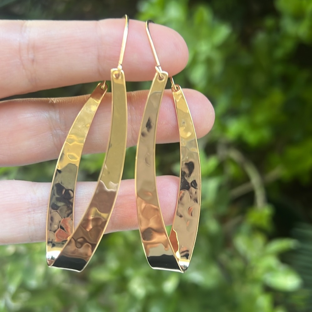 Robert Lee Morris Hammered Gold Earrings